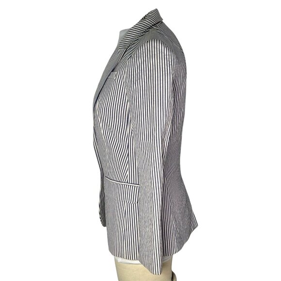 Banana Republic Womens Blue Striped Cotton Blazer & Skirt Suit Set Size 2 - Picture 9 of 10